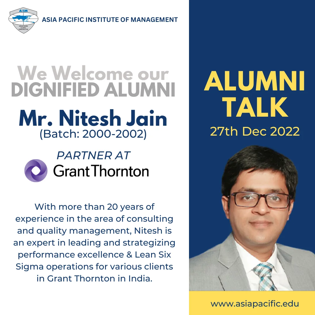 ALUMNI TALK Mr. Nitesh Jain