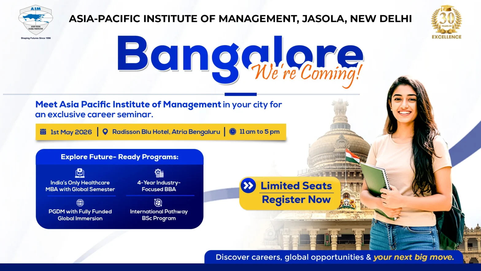Free Career Seminar in Bangalore – AIM (1 May 2026)
