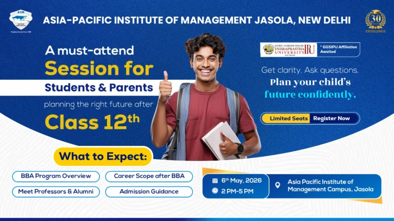 BBA Career Guidance Session for Students & Parents – AIM Delhi (6 May 2026)