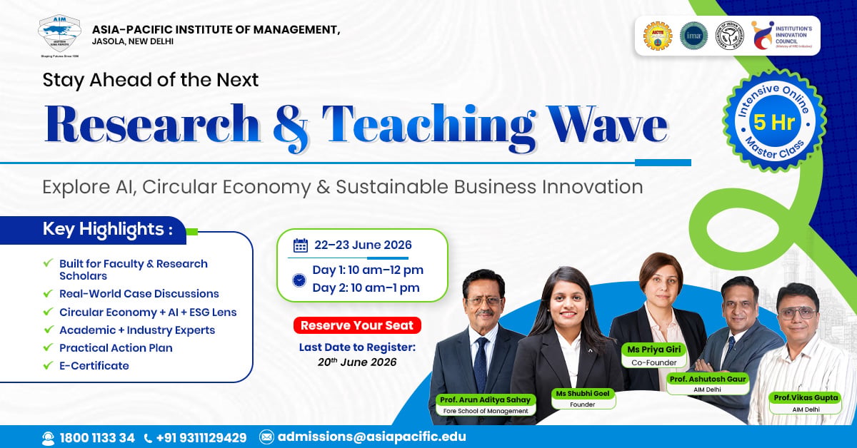Institution’s Innovation Masterclass 2026: AI, Circular Economy & Sustainable Business