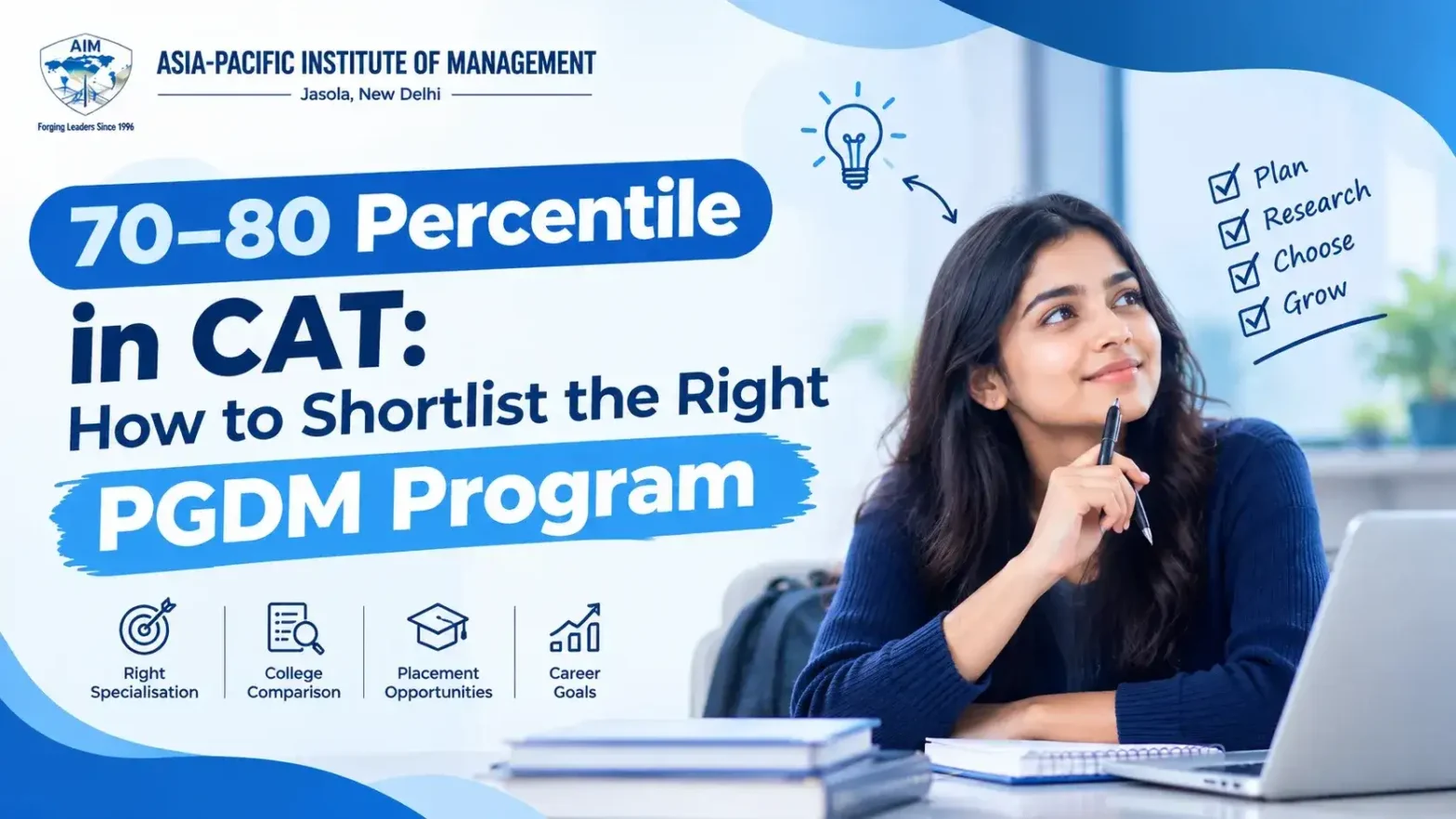 70–80 Percentile in CAT: How to Shortlist the Right PGDM Program