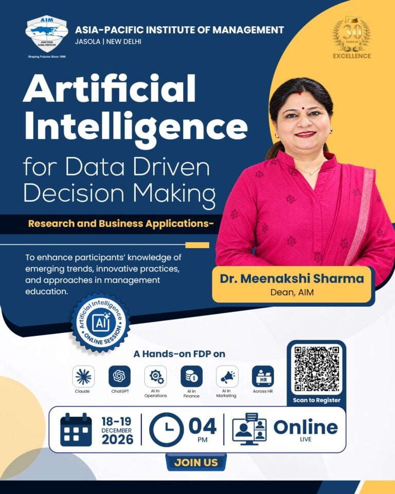 Faculty Development Programme on Artificial Intelligence for Data-Driven Decision Making